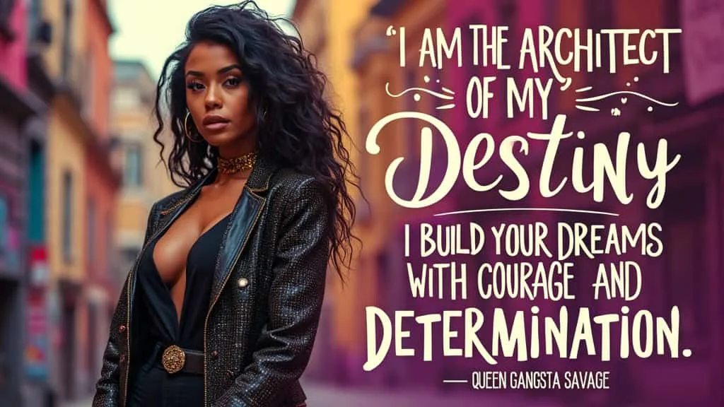 Queen Gangsta Savage, exuding strength and elegance