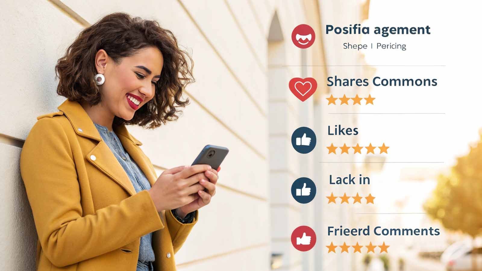 Woman receiving positive engagement from Bad Bitch Captions on social media