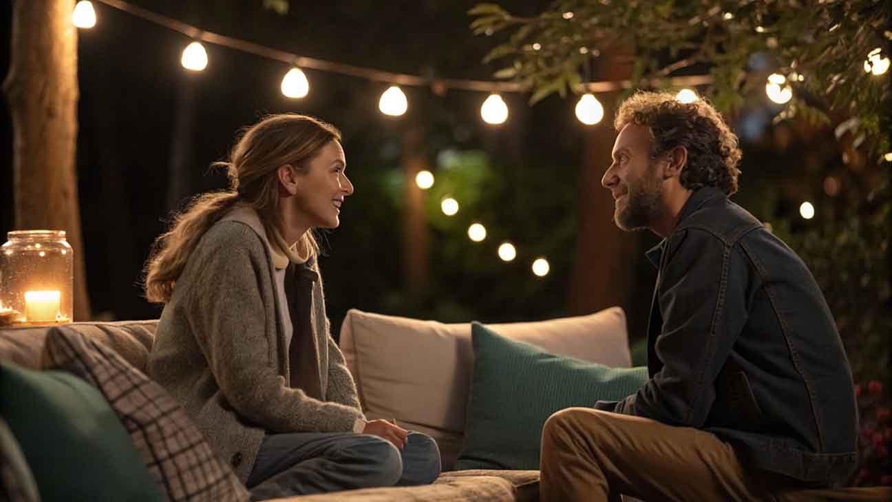 Married couple communicating and overcoming challenges in their relationship together