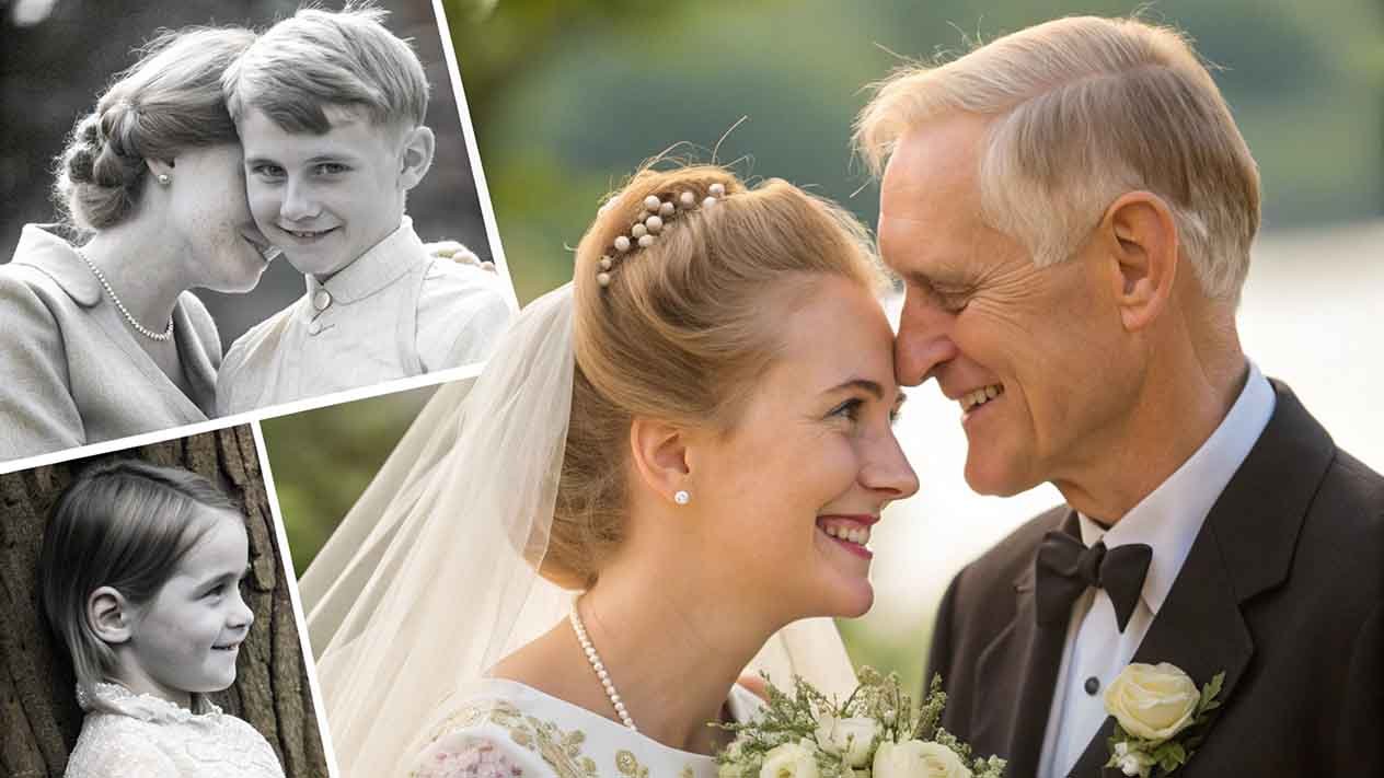 Couple expressing pride and love through different seasons of marriage and life stages