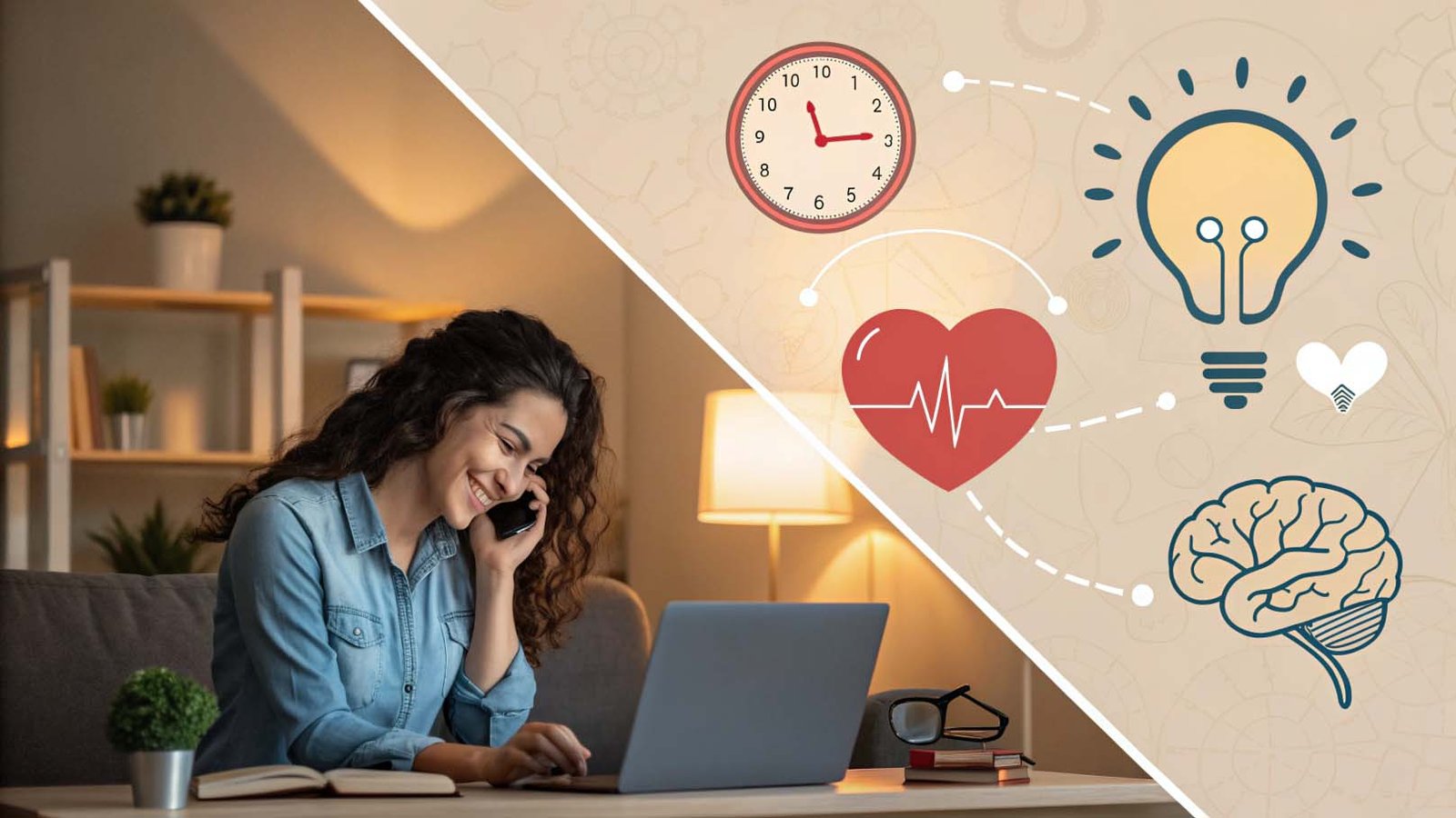 Infographic showing how evening love messages reduce stress and boost oxytocin with optimal timing