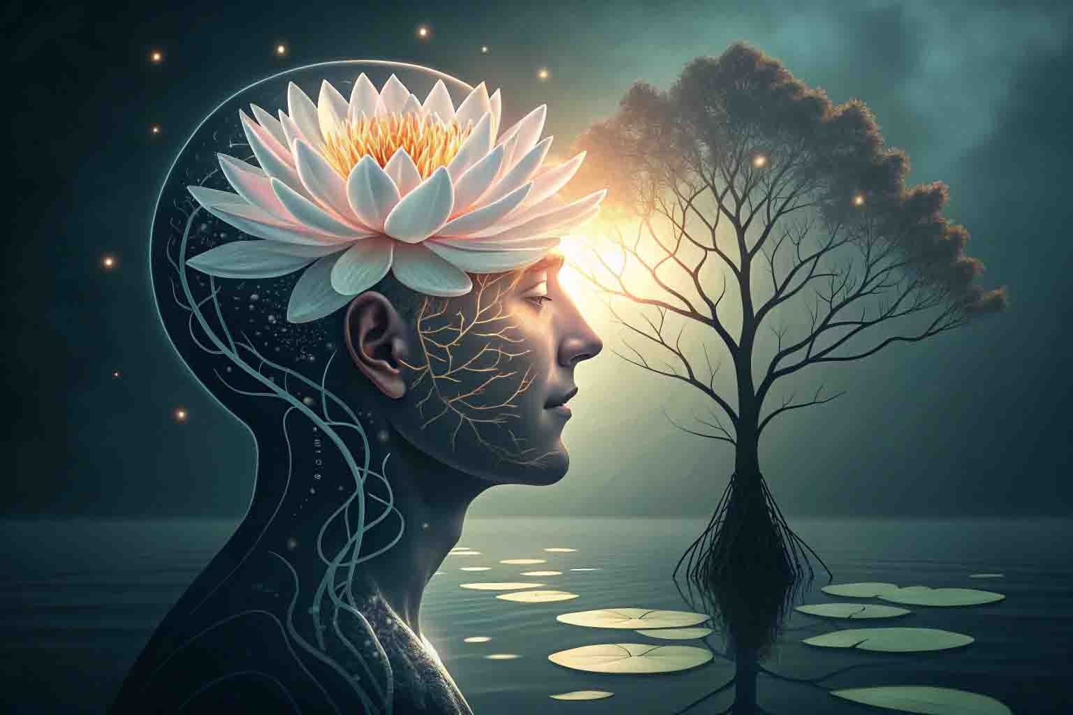 Lotus flower symbolizing mind blooming through dharma practice