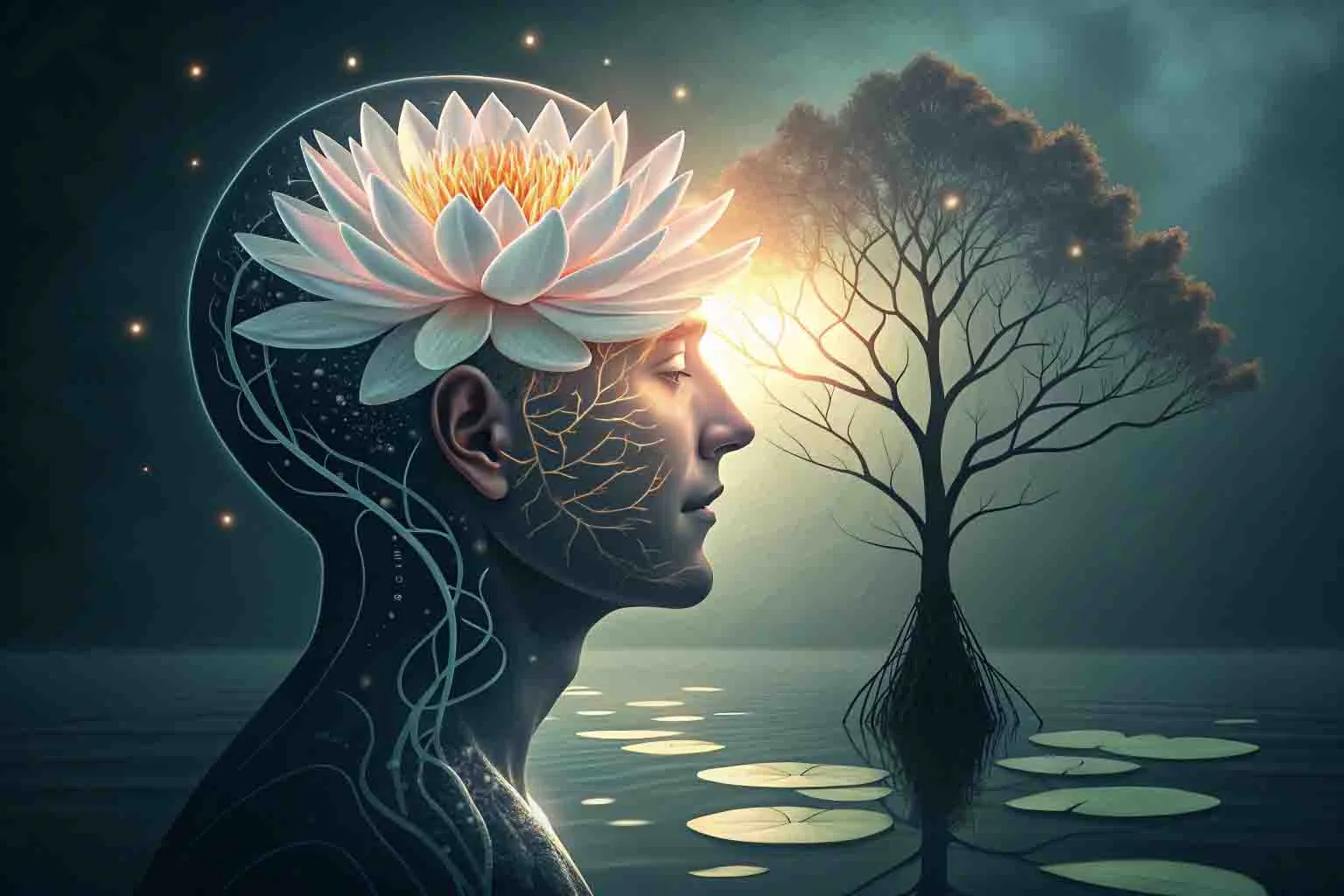 Lotus flower symbolizing mind blooming through dharma practice