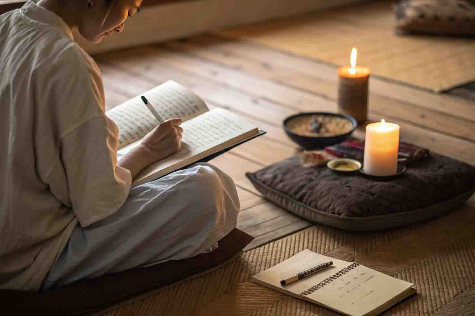Studying ancient dharma scriptures with meditation practice
