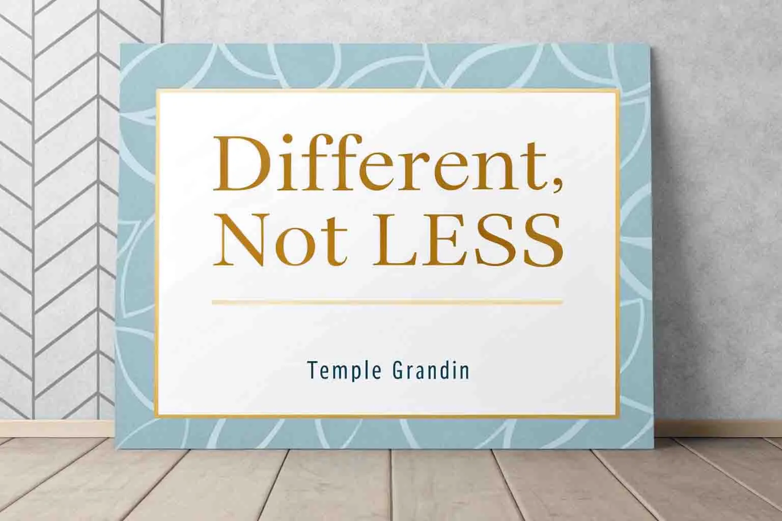 Inspirational autism quote by Temple Grandin: Different, not less
