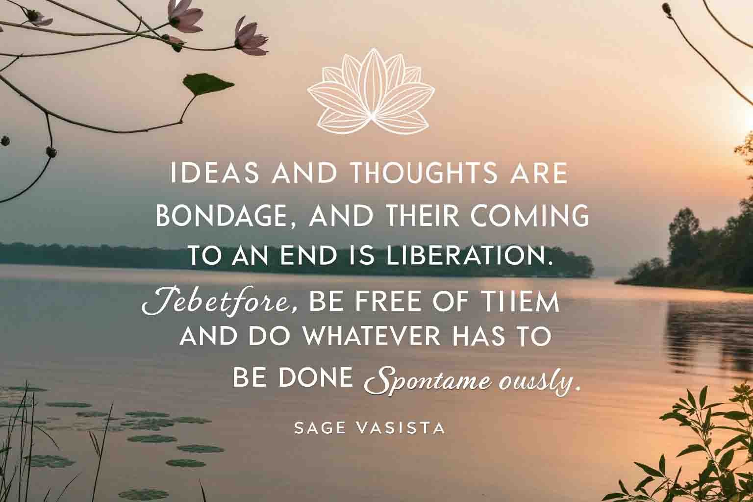 Vasista quote on liberation from thoughts and ideas